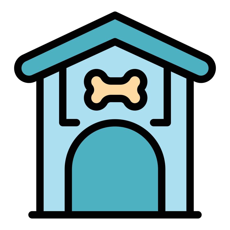 Dog kennel icon color outline vector