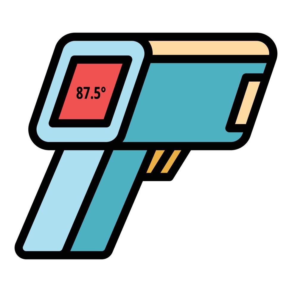 Scanner temperature icon color outline vector