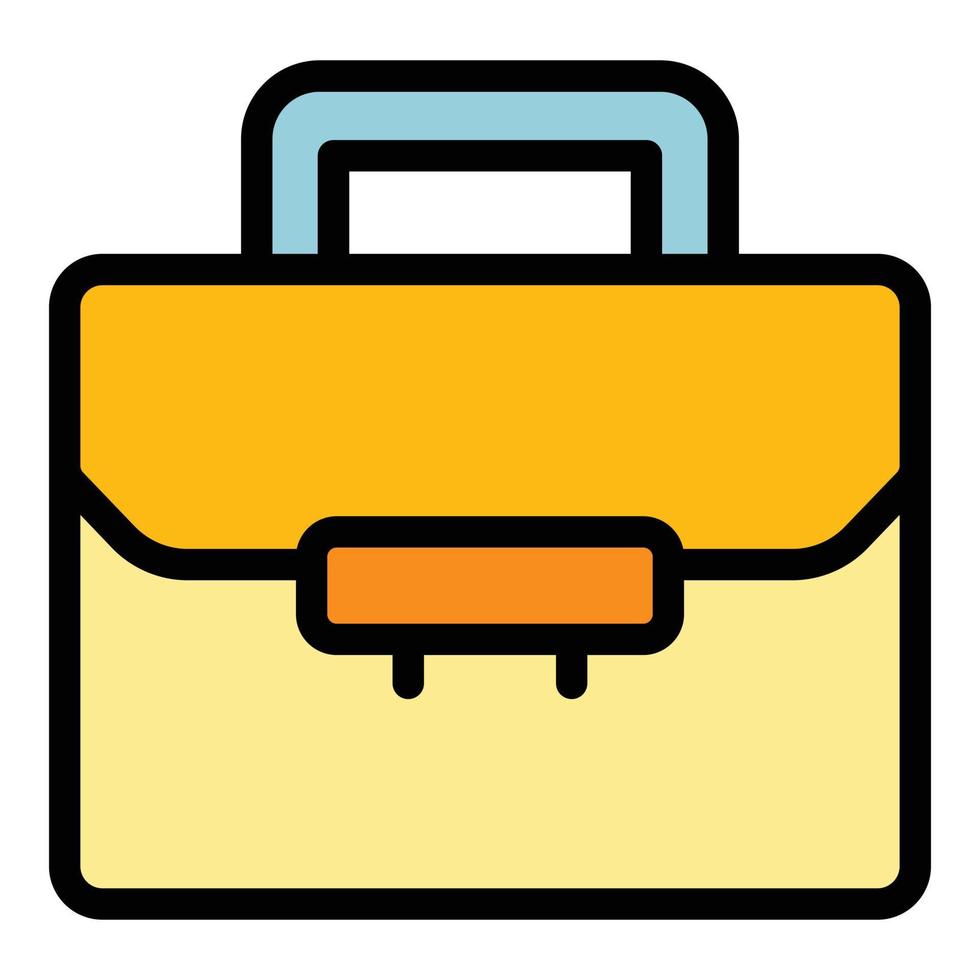 Academy briefcase icon color outline vector