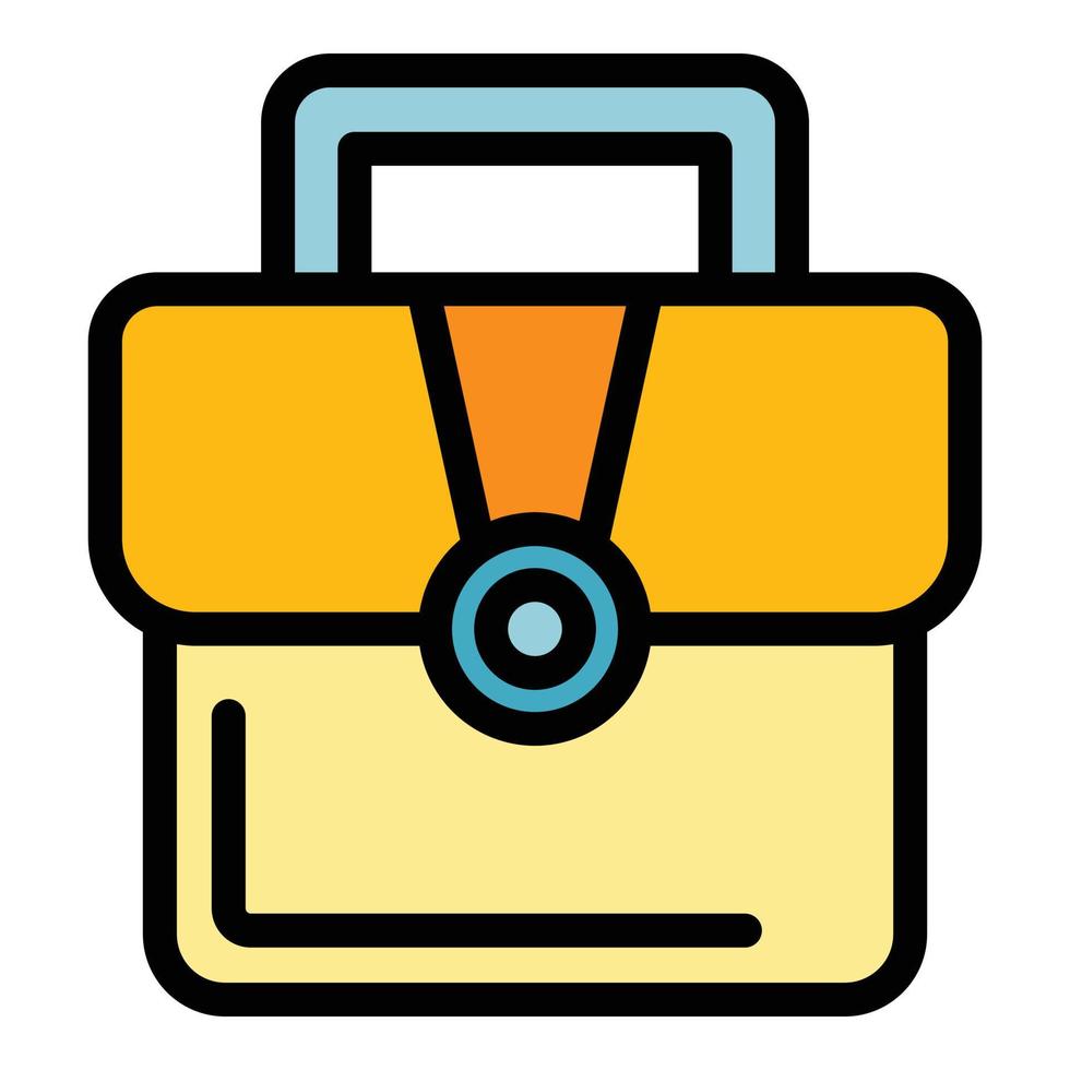 Documents briefcase icon color outline vector