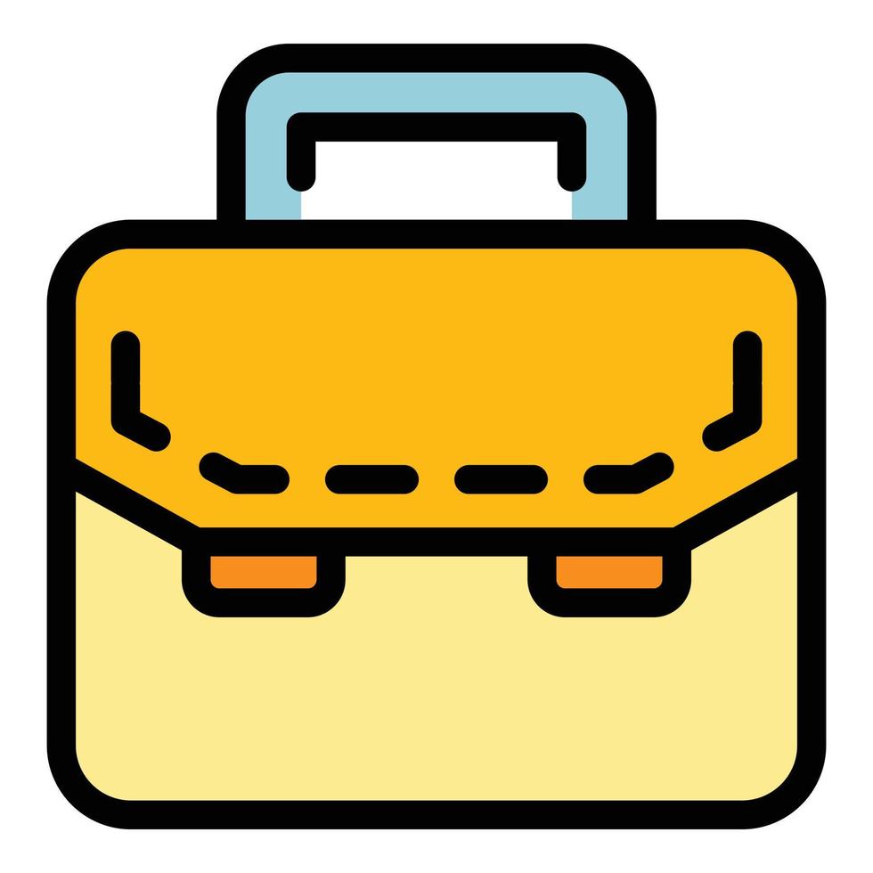 Lawyer briefcase icon color outline vector