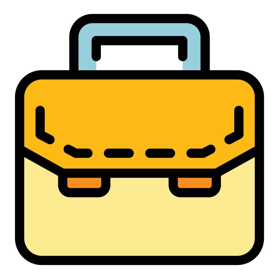 Lawyer briefcase icon color outline vector
