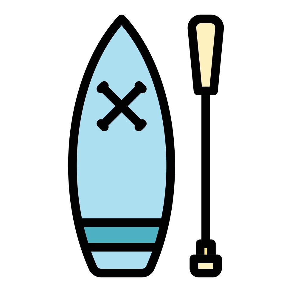 Sup surfing activity icon color outline vector