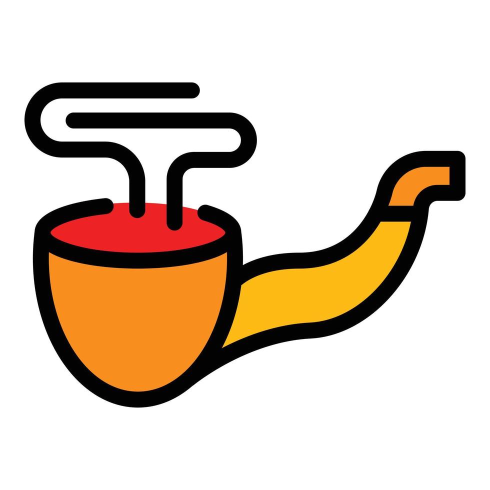 Elegance smoking pipe icon color outline vector