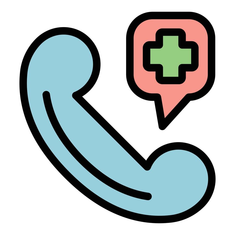 Call doctor icon color outline vector