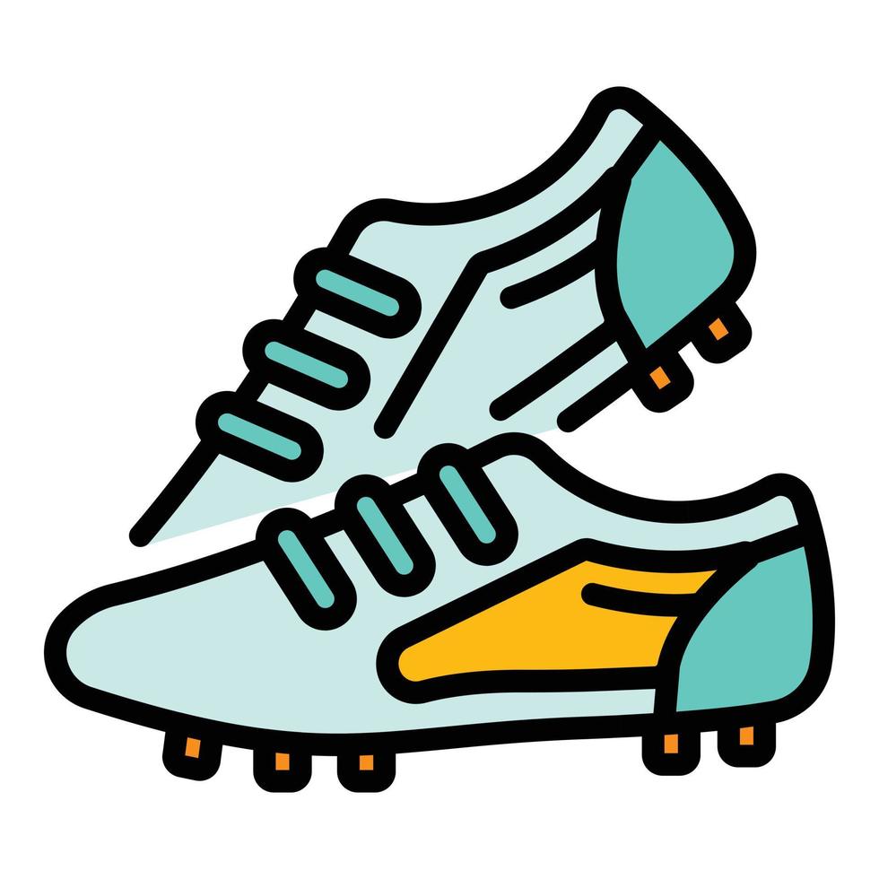 vector de contorno de color de icono de botas de fútbol de competencia