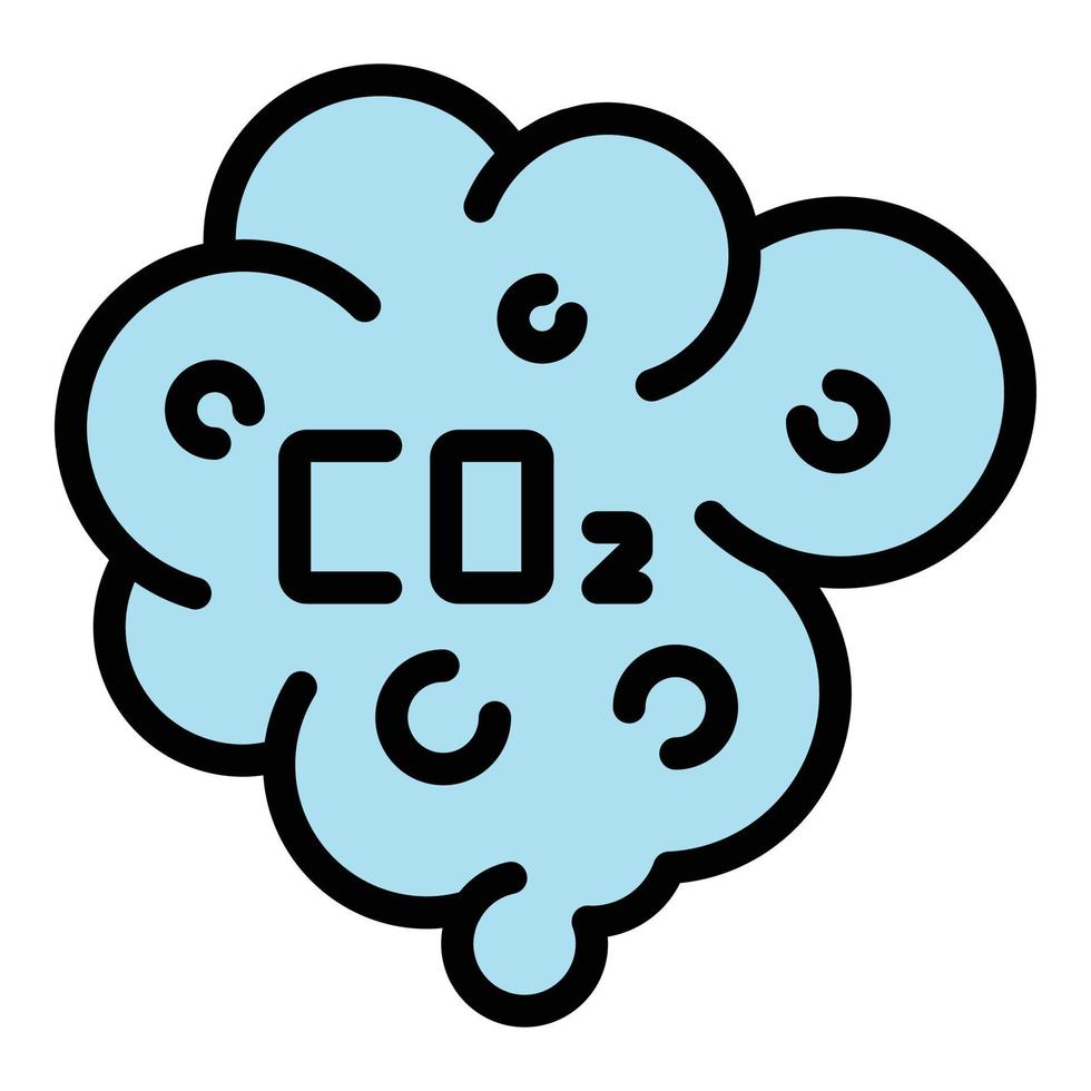 Co2 cloud icon color outline vector