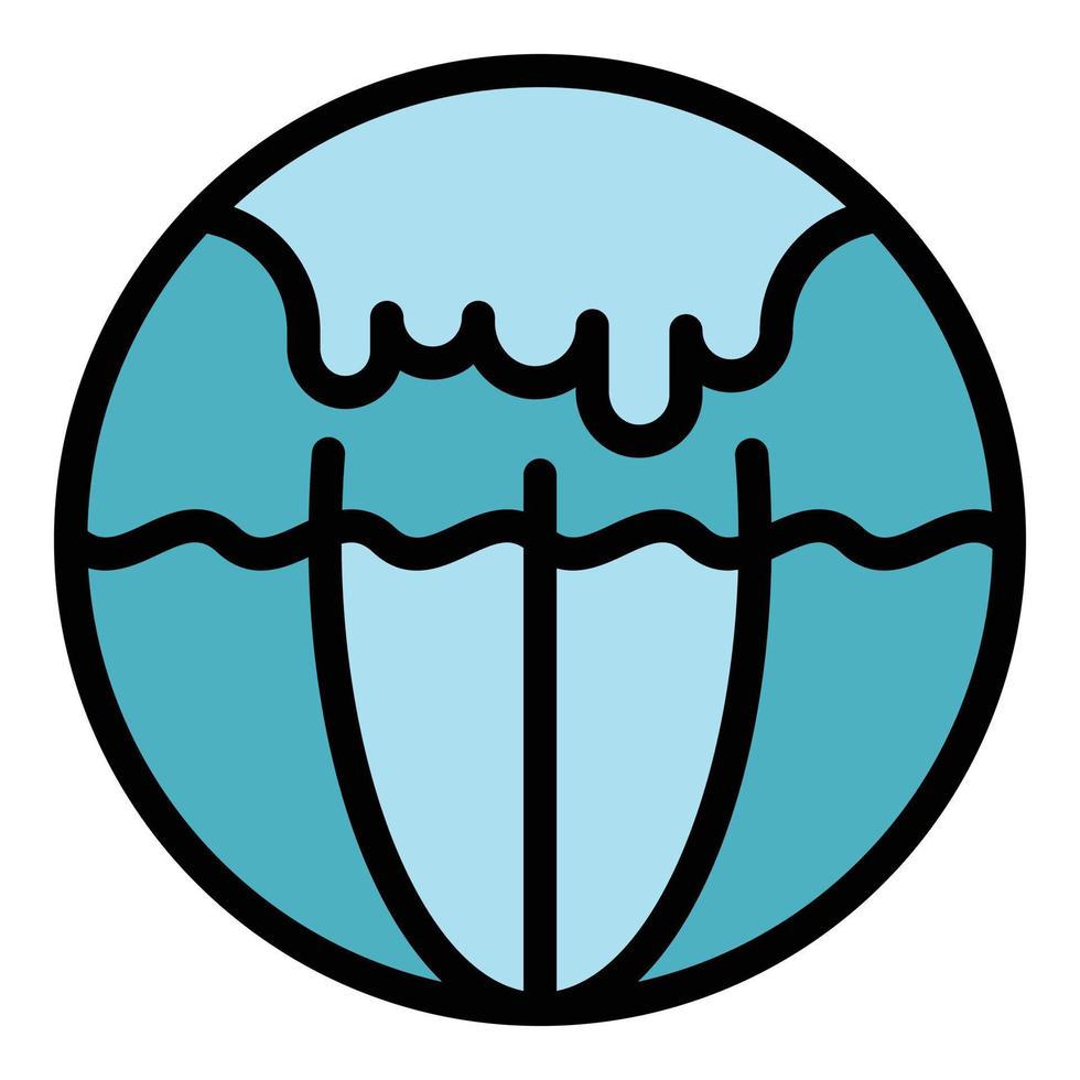 Planet warming icon color outline vector