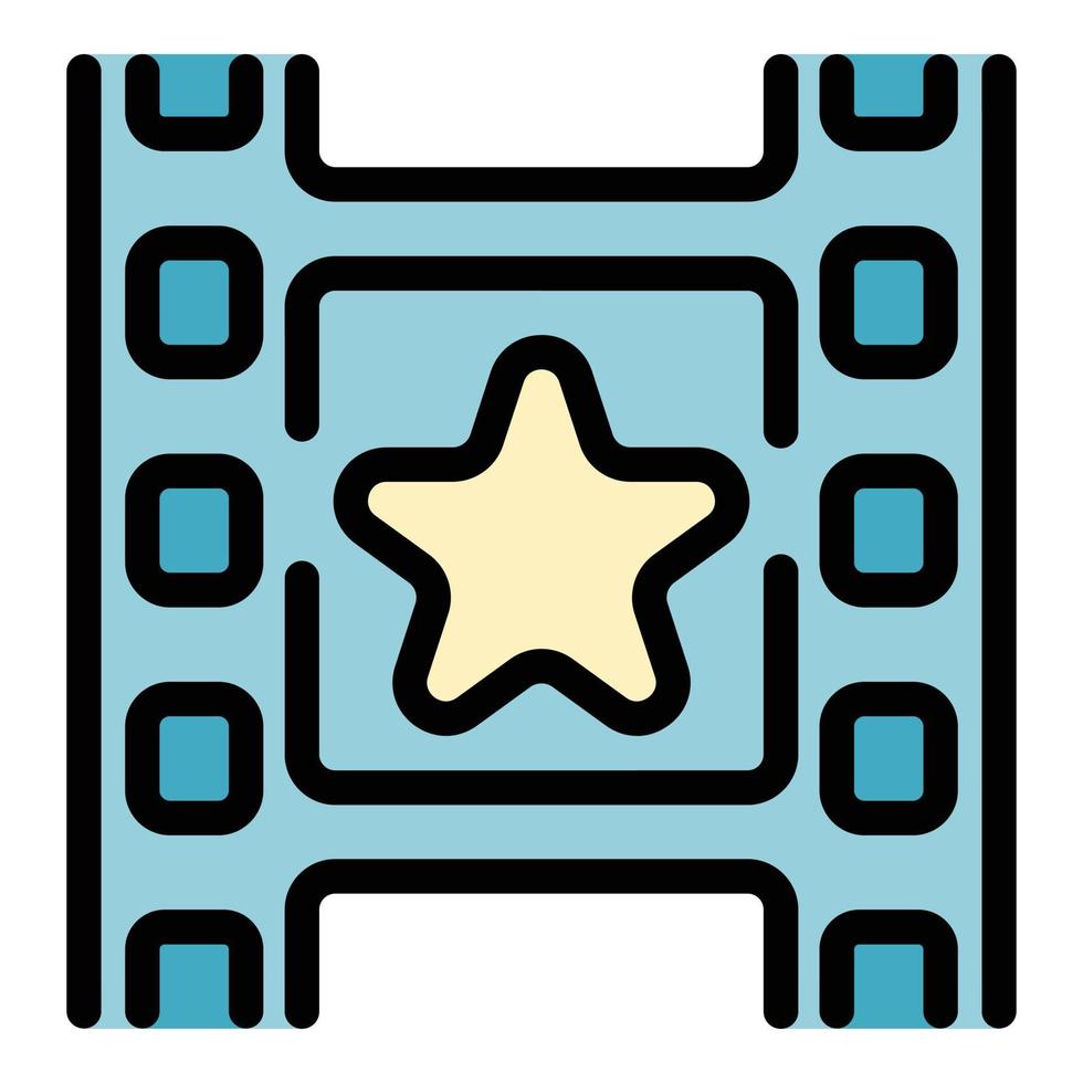 Star movie icon color outline vector