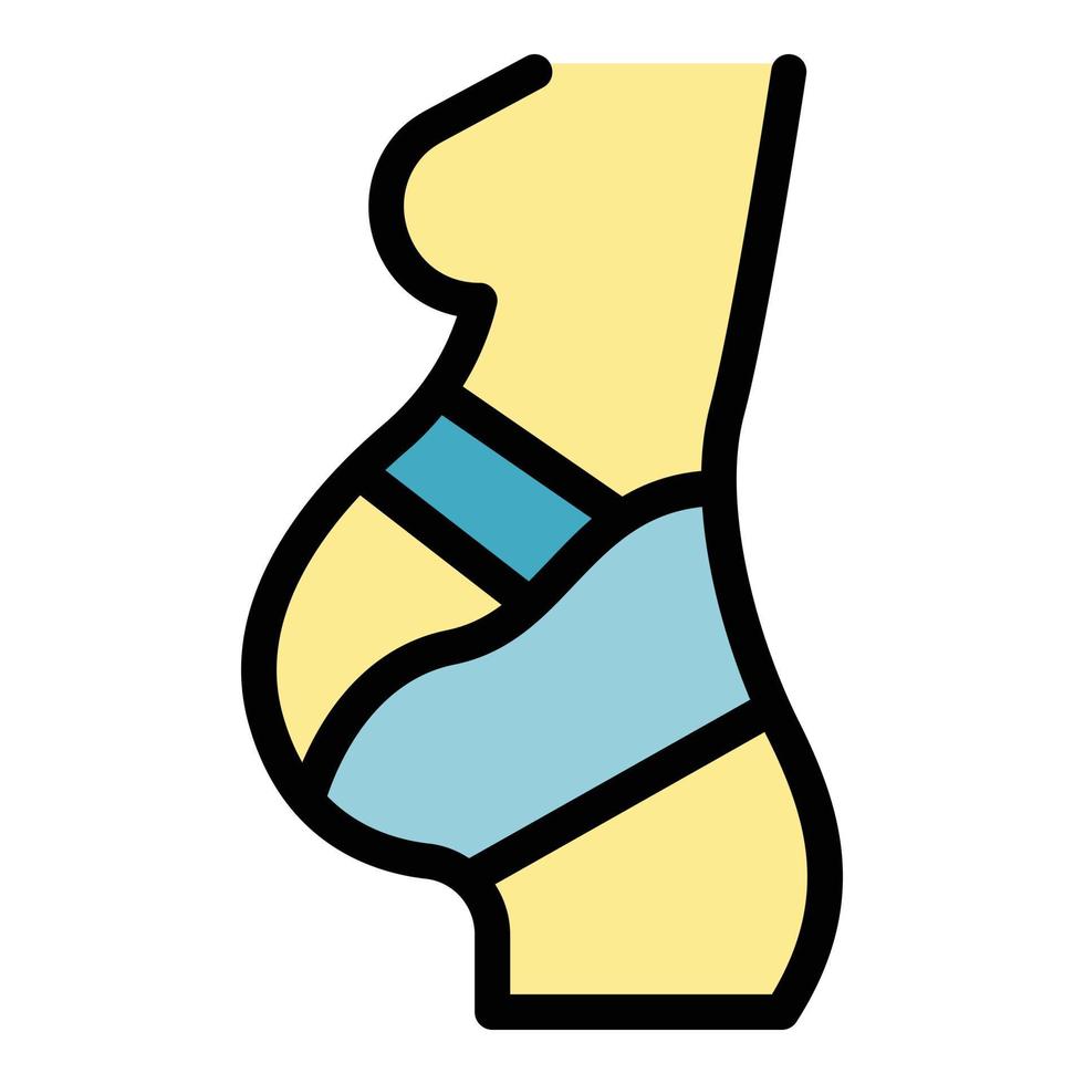 Pregnant bandage icon color outline vector