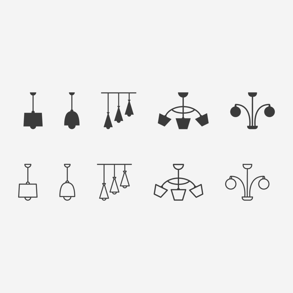 chandelier icon vector set symbol sign