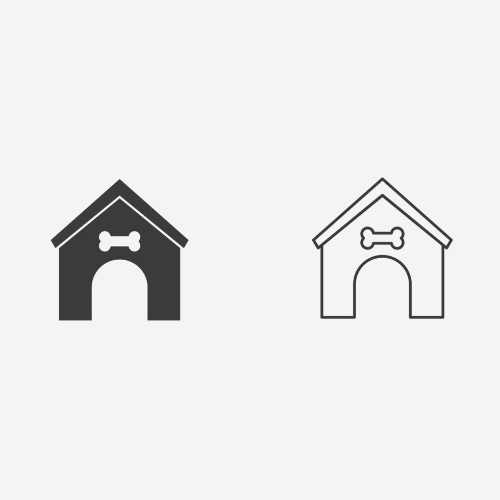 dog house home icon vector set symbol sign