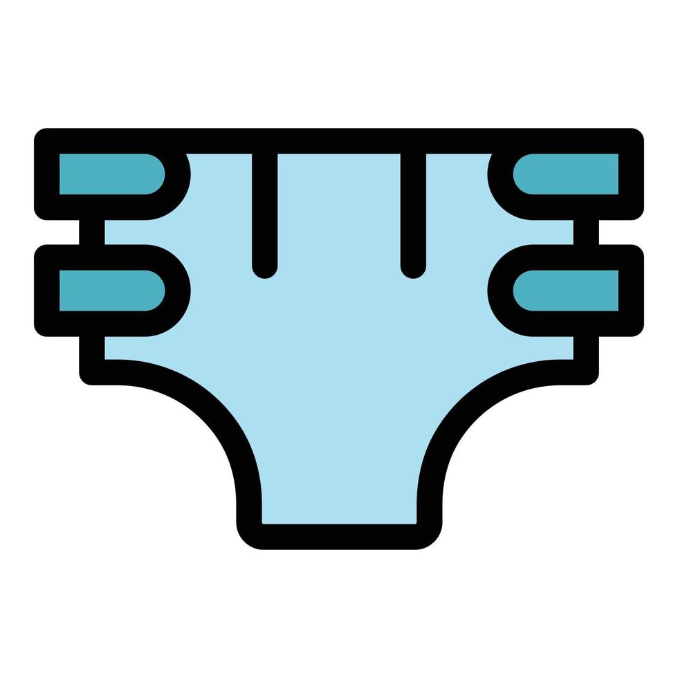 Nappy diaper icon color outline vector