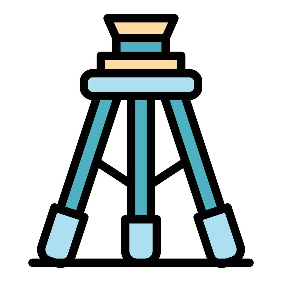 Construction tripod icon color outline vector