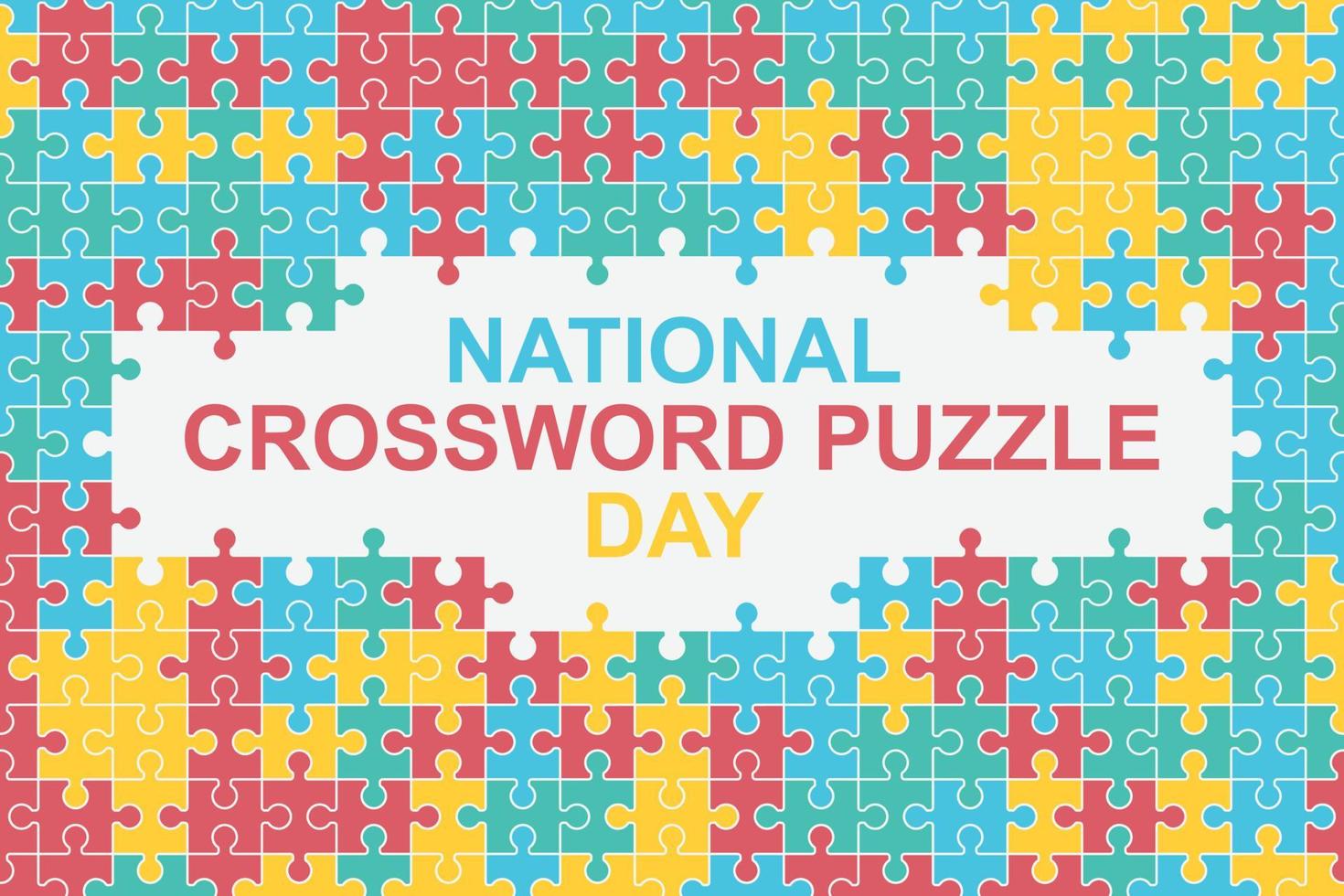National Crossword Puzzle Day background. vector