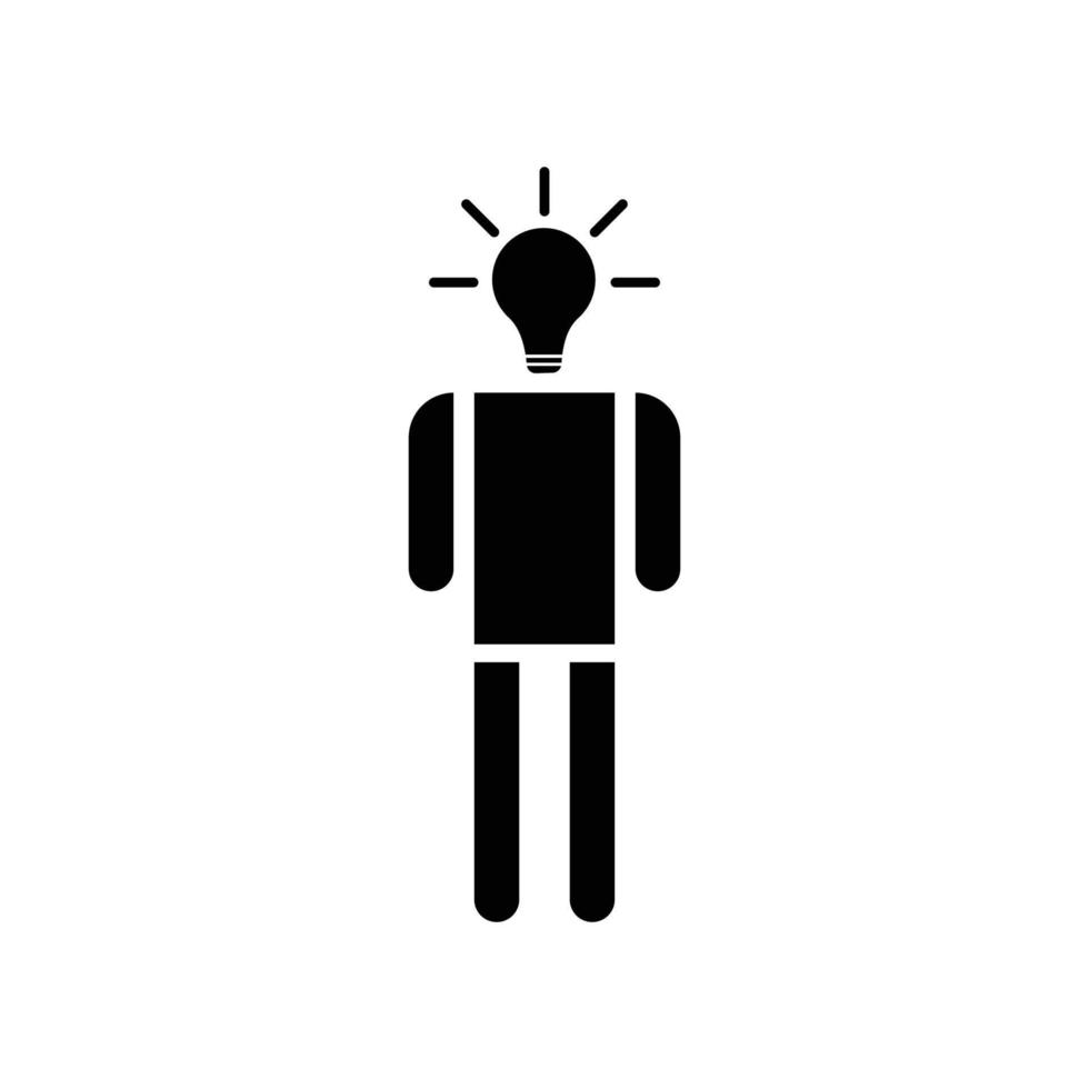 HumanLight. Design with black and white silhouette. vector