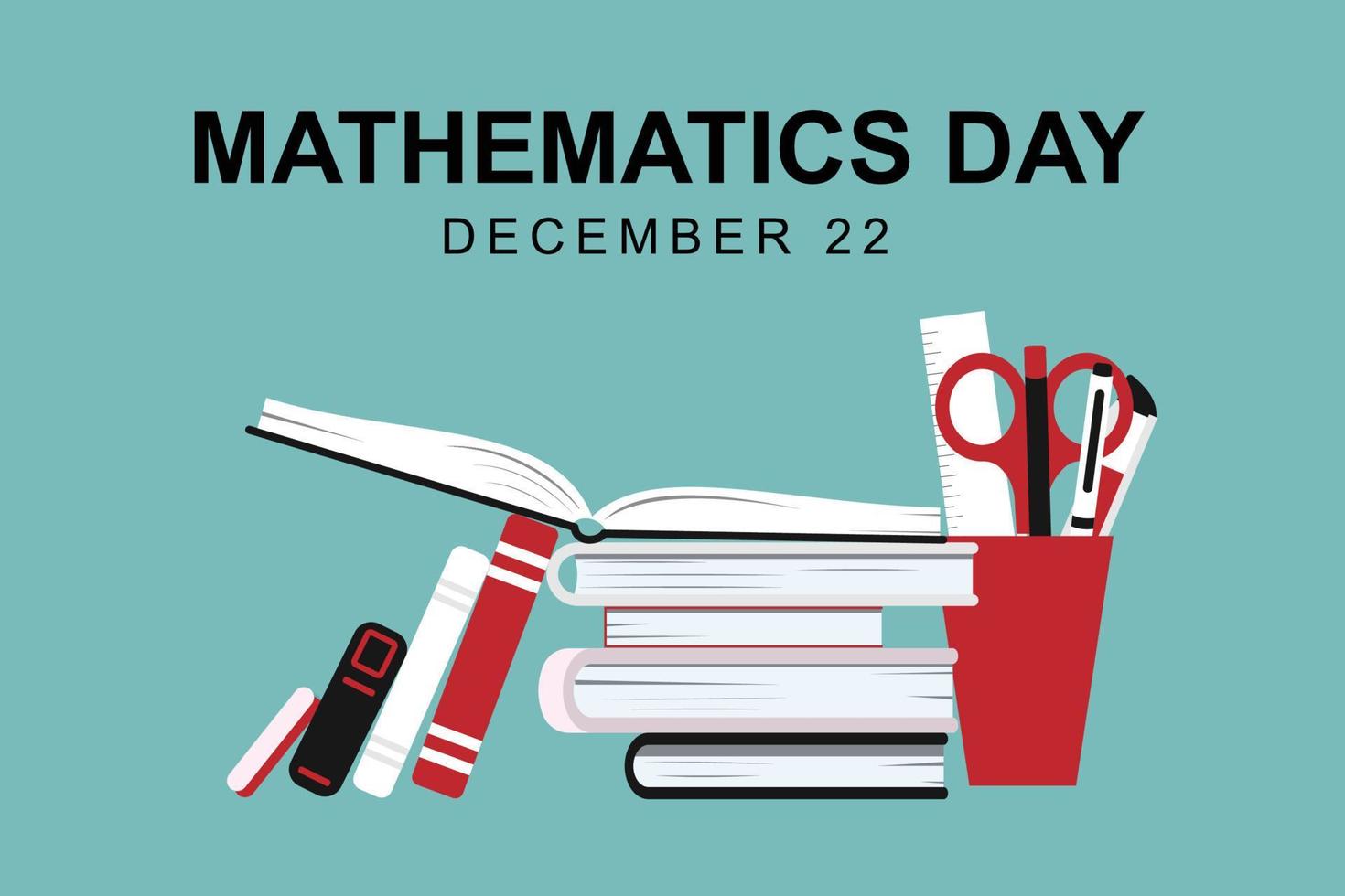 Mathematics Day background. Design with books. vector