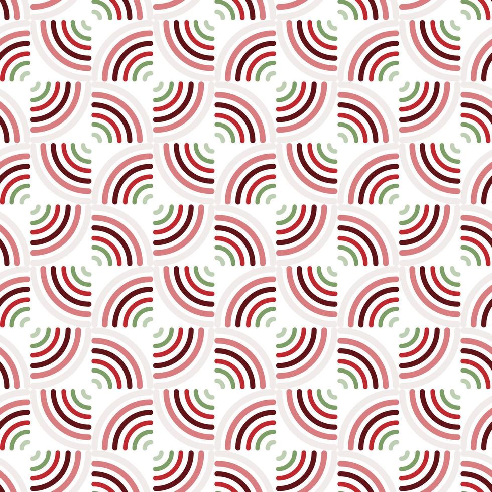 Seamless geometric pattern of simple round swirls on isolated white background. Holiday design for wrapping paper, decoration, greeting card, and celebration of winter, Christmas or New Year. vector