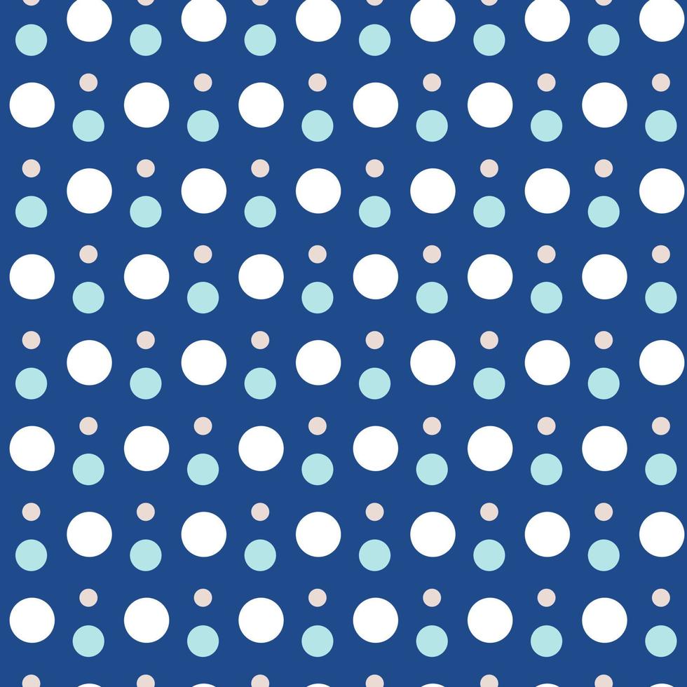 Seamless pattern of polka dots in different sizes. Design for wrapping paper, scrapbook, greeting card, celebration of Christmas, New Year, Winter holidays home decor, textile vector