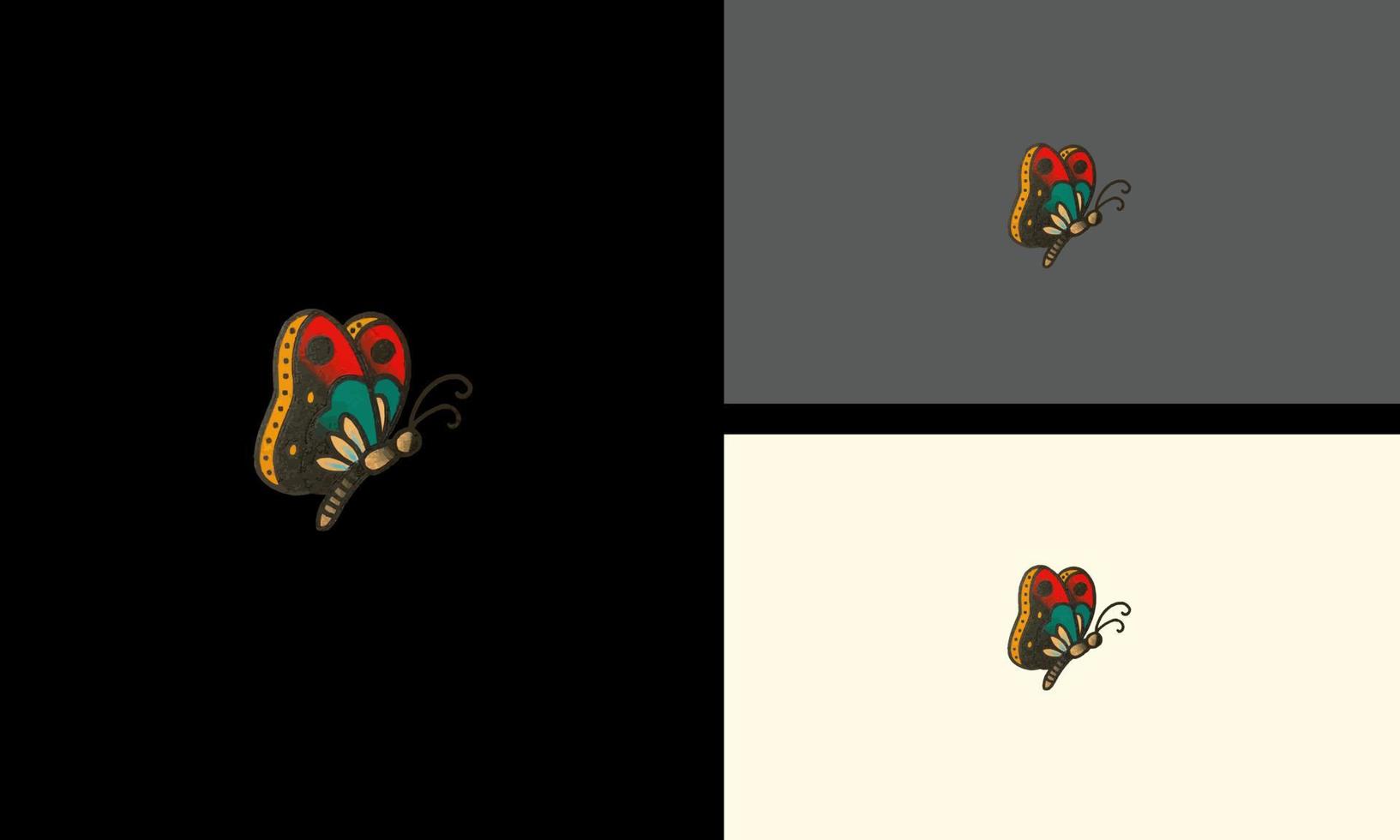 red flying butterfly vector illustration mascot design