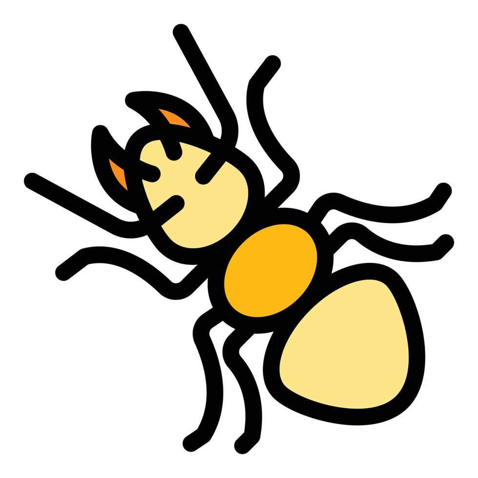 vector de contorno de color de icono de hormiga