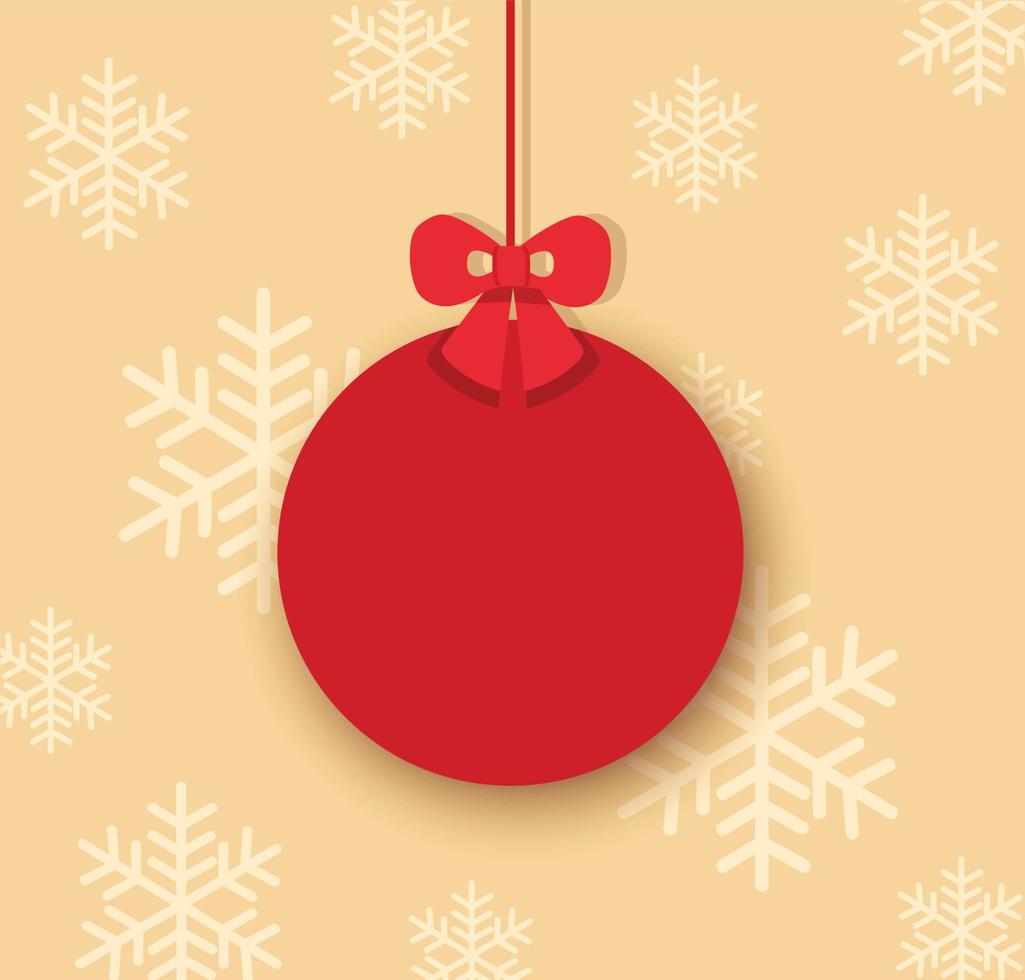 Ilustración de vector de fondo de marco de adorno de bola de navidad
