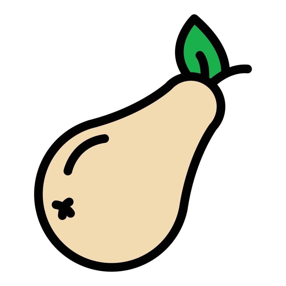 Farm pear icon color outline vector