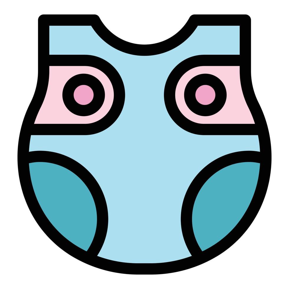 Diaper icon color outline vector