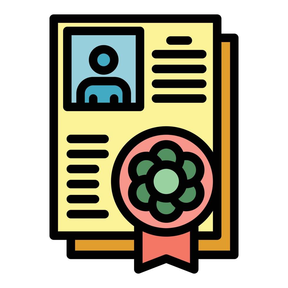 Allowance diploma icon color outline vector
