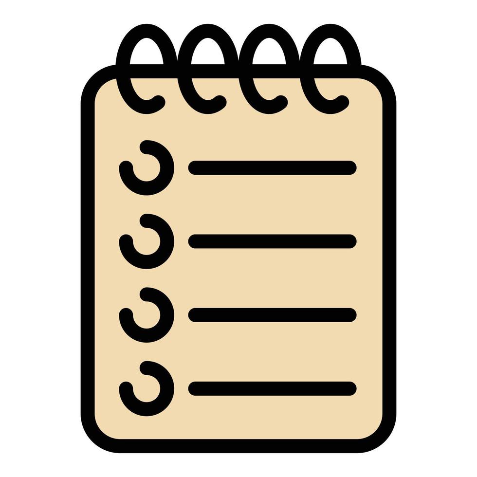Notepad icon color outline vector