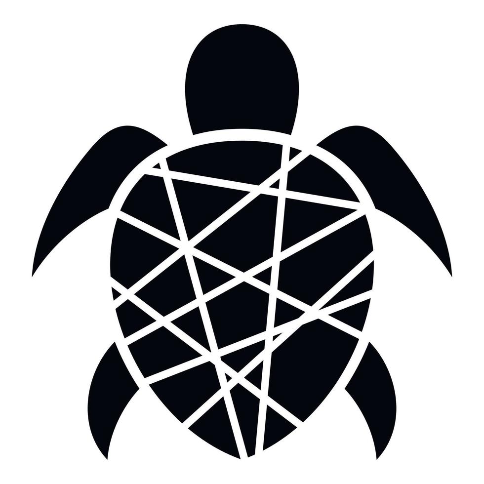 icono de tortuga rayada, estilo simple vector