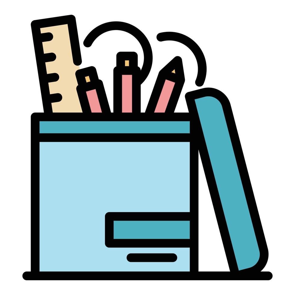 Office stuff icon color outline vector