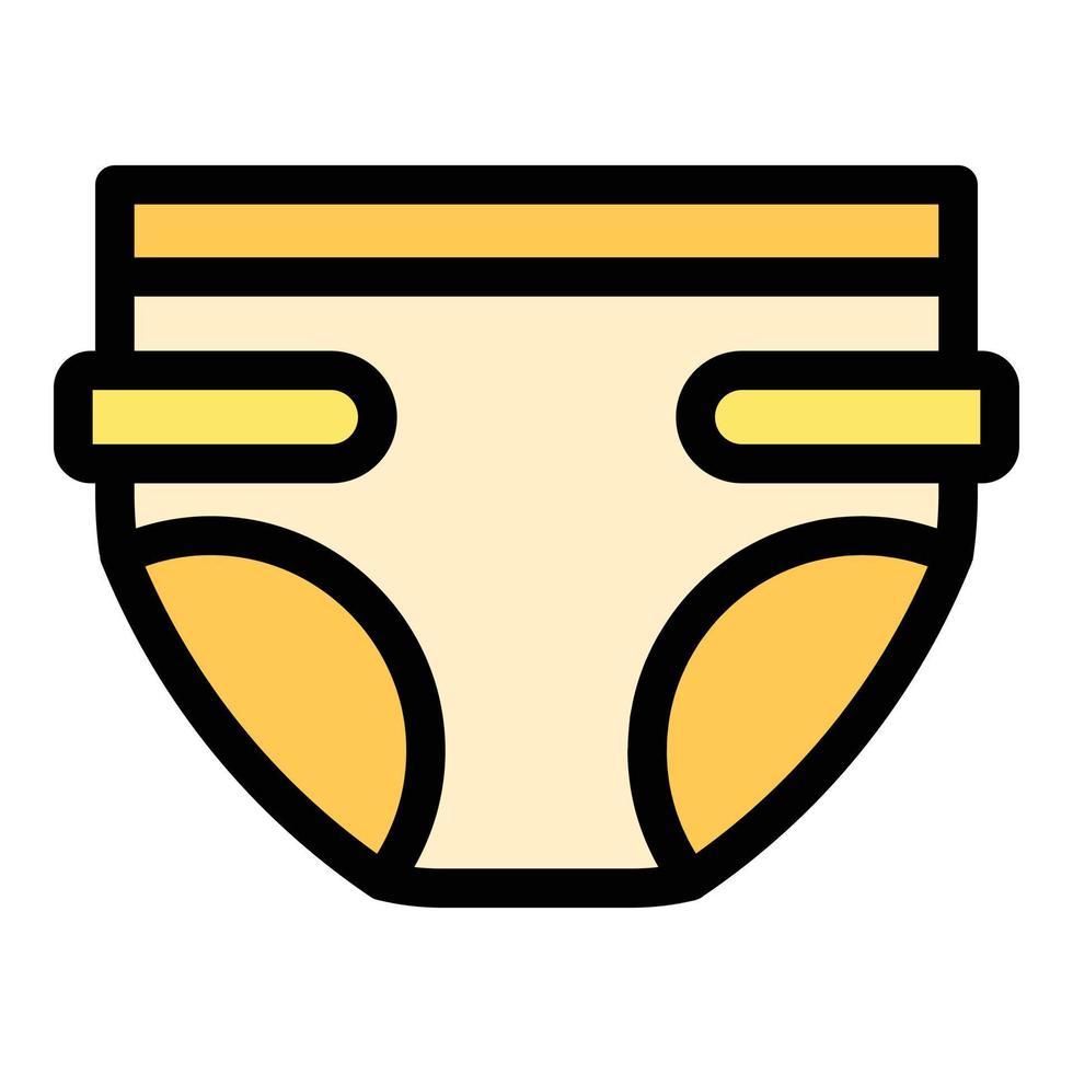 Kid nappy diaper icon color outline vector