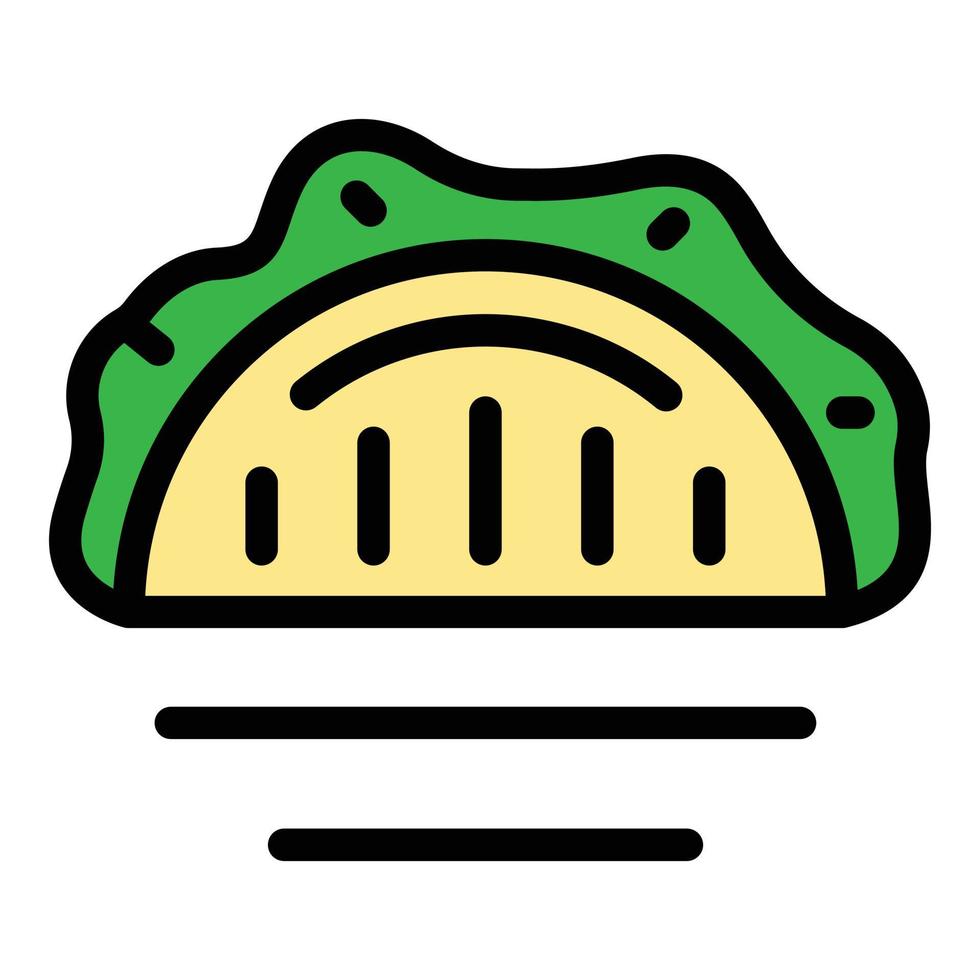 Taco food icon color outline vector