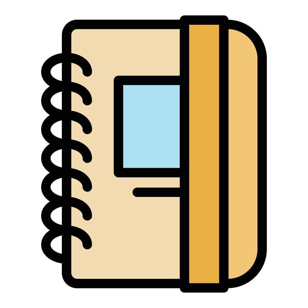 Office notepad icon color outline vector