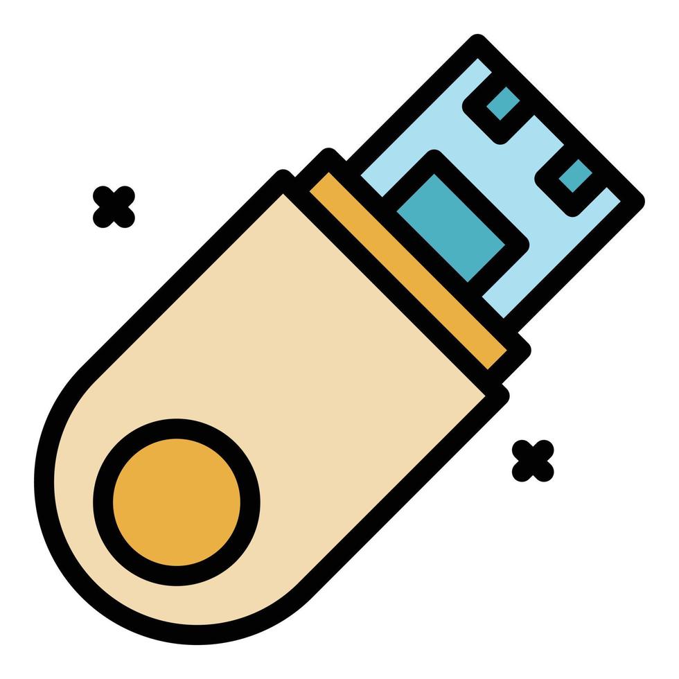 Flash stick icon color outline vector 15069887 Vector Art at Vecteezy