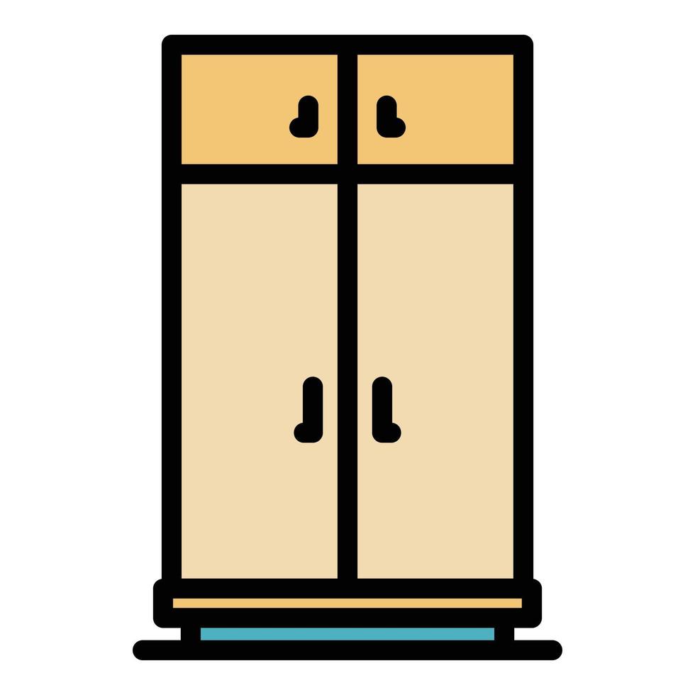 Storage wardrobe icon color outline vector