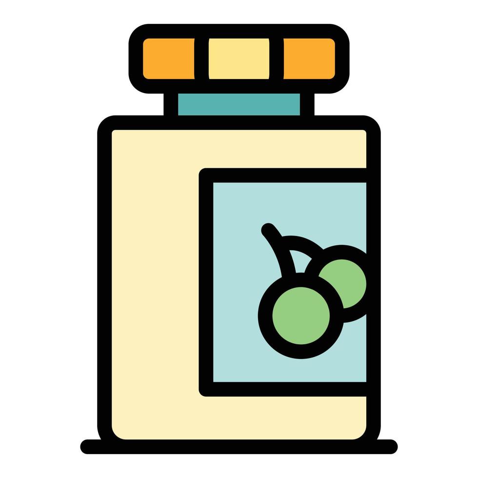 Jam jar icon color outline vector