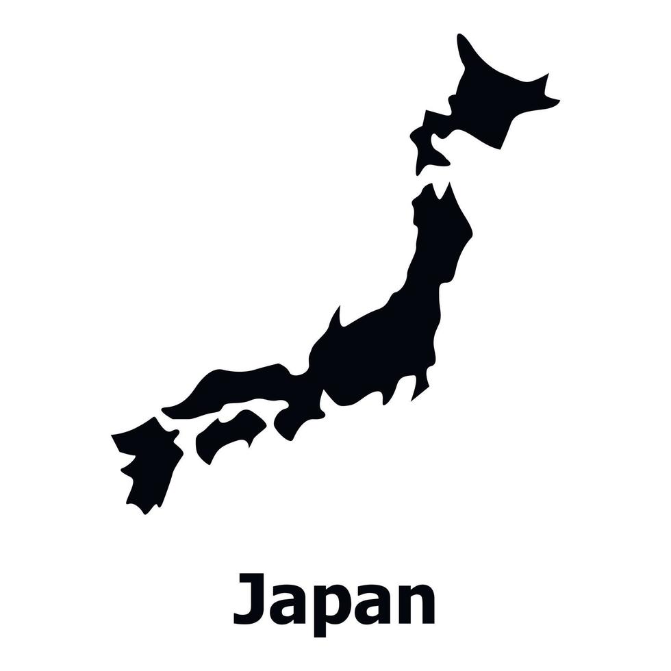 Japan map icon, simple style vector