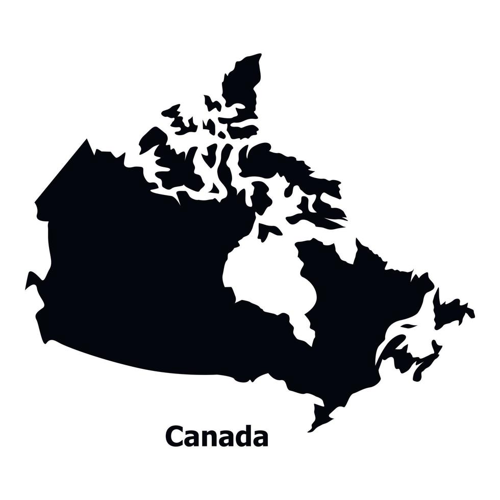 Canada map icon, simple style vector