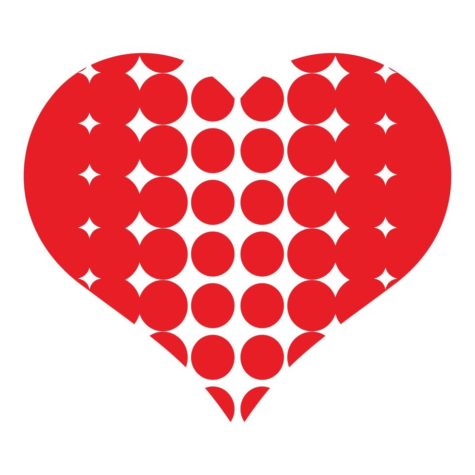 Heart with dots icon, simple style vector