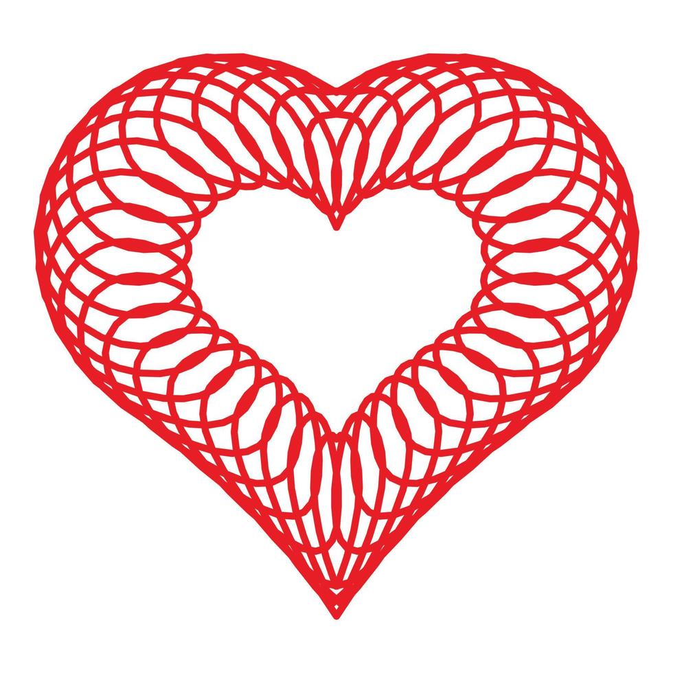 Wired heart icon, simple style vector