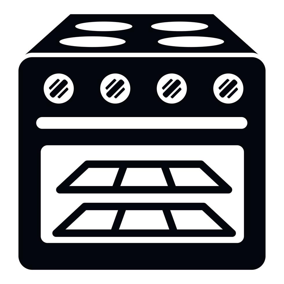 Oven with glass icon, simple style vector