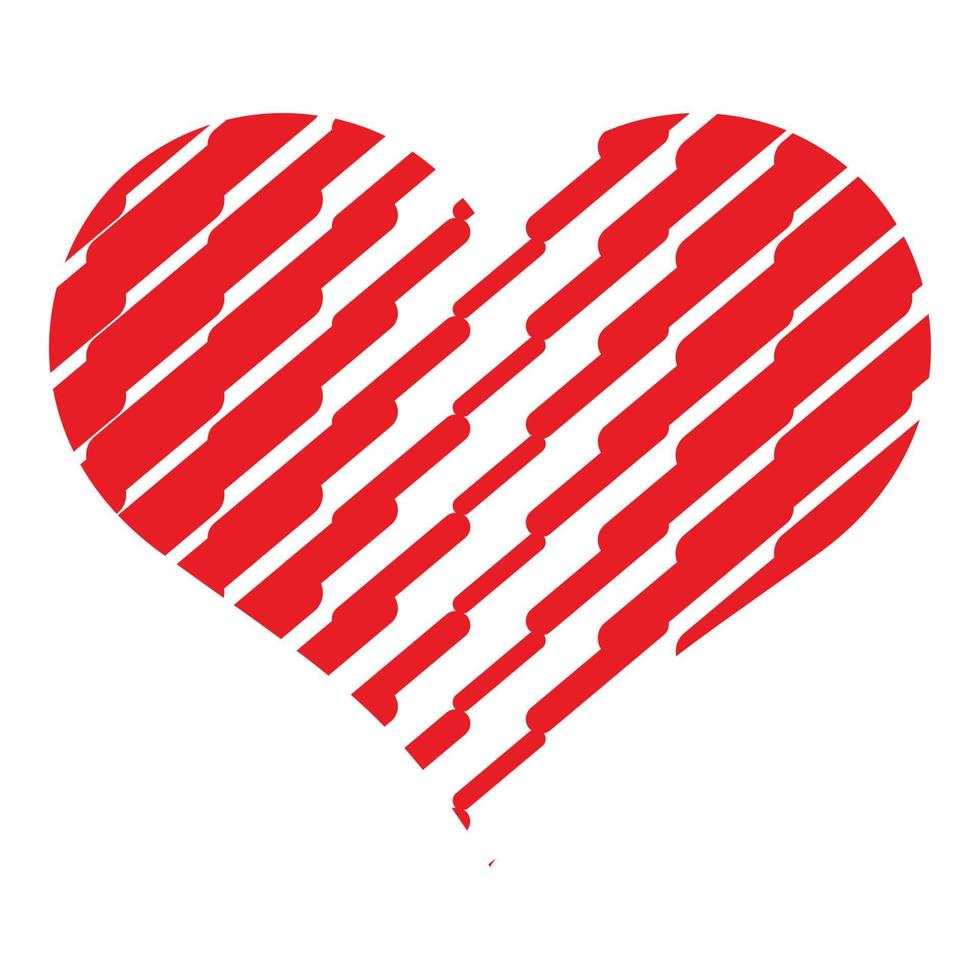 Scratched heart icon, simple style vector