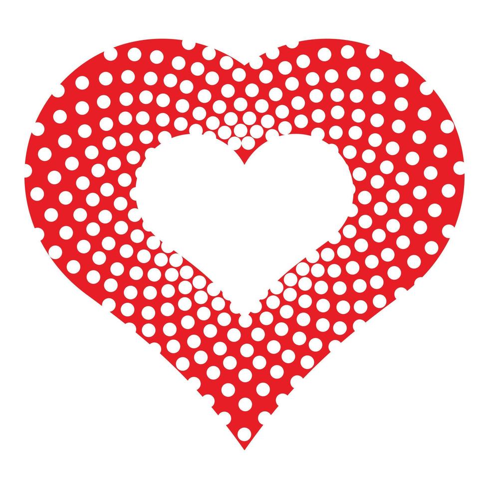 Dotted heart icon, simple style vector