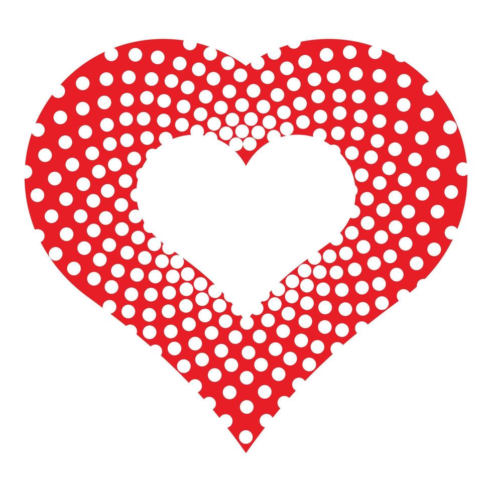 Dotted heart icon, simple style vector