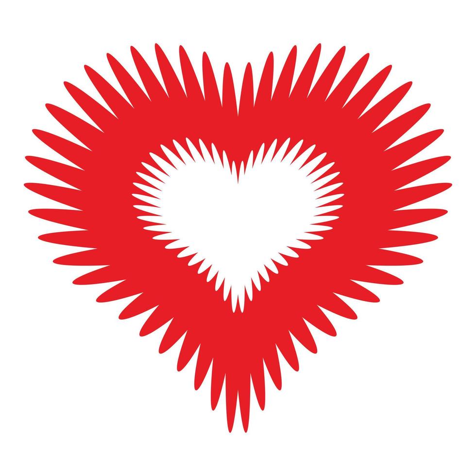 icono de corazón de flores, estilo simple vector