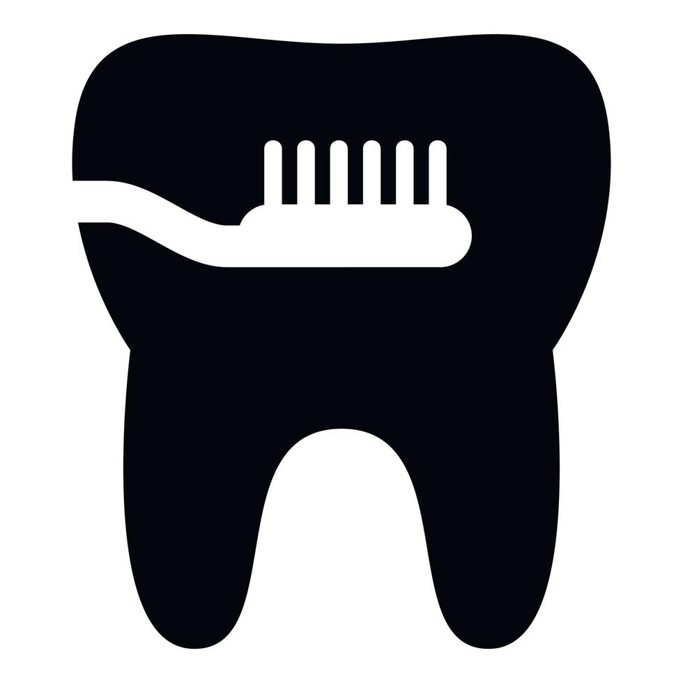 Cleaning tooth icon, simple style vector