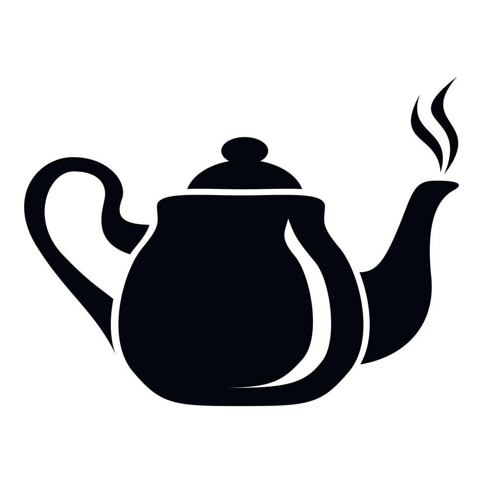 Porcelain teapot icon, simple style vector