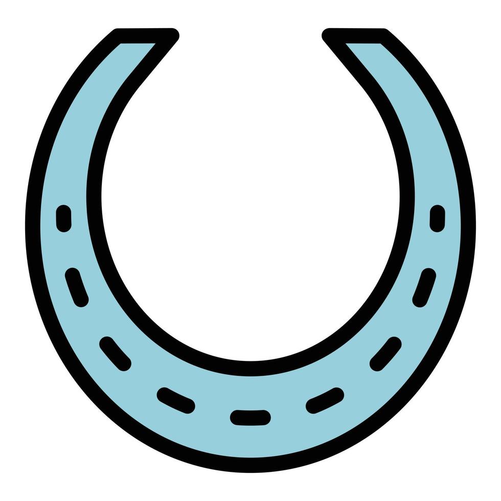 Blacksmith horseshoe icon color outline vector